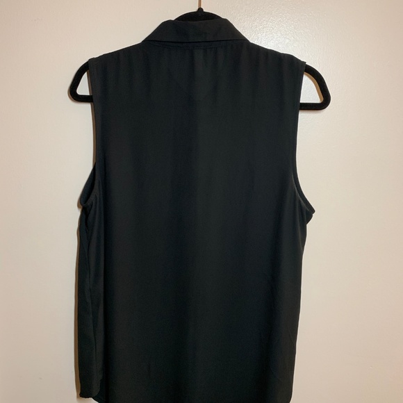Rhinestone button up black tanktop blouse - Picture 3 of 4